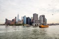 New York City - Manhattan skyline with the Staten Island Ferry Royalty Free Stock Photo