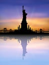 New York City skyline Statue of liberty Vector Royalty Free Stock Photo