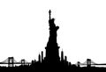 New York City skyline Statue of liberty Vector Royalty Free Stock Photo