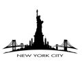 New York City skyline Statue of Liberty vector Royalty Free Stock Photo