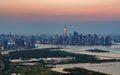 New York City skyline at sunset Royalty Free Stock Photo