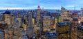 New York City skyline with urban skyscrapers at night Royalty Free Stock Photo