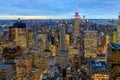 New York City skyline with urban skyscrapers at night Royalty Free Stock Photo