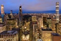 New York City skyline with urban skyscrapers at night Royalty Free Stock Photo