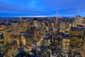 New York City skyline with urban skyscrapers at night Royalty Free Stock Photo