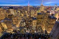 New York City skyline with urban skyscrapers at night Royalty Free Stock Photo