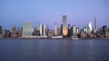 New York City skyline with urban skyscrapers at sunset 2019 Royalty Free Stock Photo