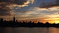 New York City skyline with urban skyscrapers at sunset HD Royalty Free Stock Photo