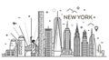 New York city skyline, vector illustration, flat design