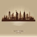 New York city skyline vector silhouette Royalty Free Stock Photo