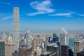 New York City skyline from viewpoint, skyscrapers of Manhattan aerial view Royalty Free Stock Photo