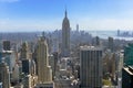 New York City skyline from viewpoint, skyscrapers of Manhattan aerial view Royalty Free Stock Photo