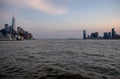 New York City skyline waterfront evening view