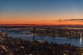 New York City skyscrapers, aerial panorama view