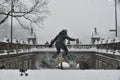 1/23/16, New York City: Snowboarders take to New York's parks during Winter Storm Jonas Royalty Free Stock Photo