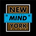 New york city state of mind graphic t shirt vector illustration denim style vintage Royalty Free Stock Photo