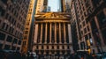 New York City Stock Market Building at Sunset in Classical Architecture Royalty Free Stock Photo