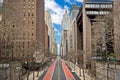 New York City street and architecture scenic view, East 42nd street