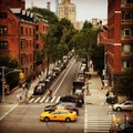 New York City Street with cab