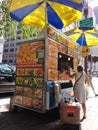 New York City Street Food Vendor on 5th Avenue Near Central Park, Midtown, Manhattan, NYC, NY, USA Royalty Free Stock Photo