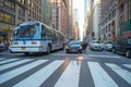 New York City street road in Manhattan at summer time. Royalty Free Stock Photo