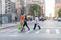 New York City street road in Manhattan at summer time. Royalty Free Stock Photo