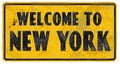 New York City Street Sign Grunge Welcome Royalty Free Stock Photo