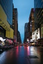 New York City streets at evening time Royalty Free Stock Photo