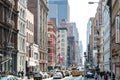 New York City - Streets and sidewalks are crowded with busy people in the SoHo neighborhood of Manhattan