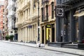 New York City 2020: The streets and sidewalks of SoHo are empty during the Coronavirus lockdown in Manhattan Royalty Free Stock Photo