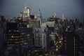 New York City streets view to Manhattan Midtown at twilight time. Royalty Free Stock Photo