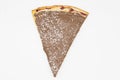 New York City Style Nutella Pizza Slice on a White Background