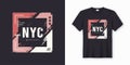 New York City stylish t-shirt and apparel abstract design Royalty Free Stock Photo