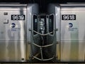 New York City Subway Train Black and White Symmetrical Background