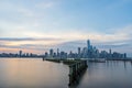 The New York City sunrise Scenic in Jersey . Royalty Free Stock Photo