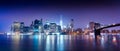New York city sunset panorama cityscape. Royalty Free Stock Photo