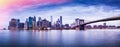 New York city sunset panorama, cityscape, Manhattan