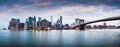 New York city sunset panorama cityscape. NYC. Royalty Free Stock Photo