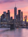New York City pink sunset Royalty Free Stock Photo