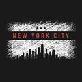 New York City t-shirt and apparel grunge style design with city Royalty Free Stock Photo