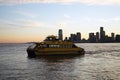 New York City Taxi Boat Skyline yellowo USA yellow