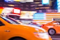 New York City Taxi, in Motion, Times Square, NYC, USA Royalty Free Stock Photo