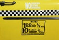 New York City taxi rates decal. This rate was in effect from April 1980 till July 1984. Royalty Free Stock Photo