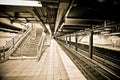 New York City 14th street subway station sepia tone view Royalty Free Stock Photo