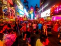 New York City Time Square with tourist and locals. Royalty Free Stock Photo