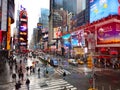New York City Times Square in a rainy winter day.