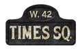 New York City Times Square Street Sign Antique Old Vintage Royalty Free Stock Photo