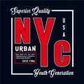 New york city typography design tee for tshirt