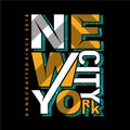 New york city unique lettering graphic typography design t shirt vector art