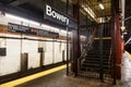 New York City Subway Metro underground station Bowery on J Line in New York, United States